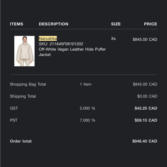 NANUSHKA VEGAN LEATHER PUFFER JACKET XS - Picture 6 of 8